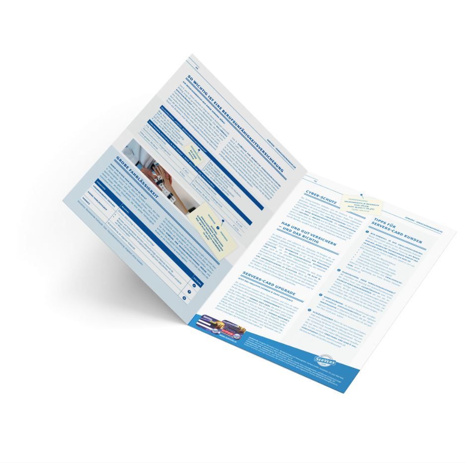 Servers Referenz Drucksorten Brochure innen