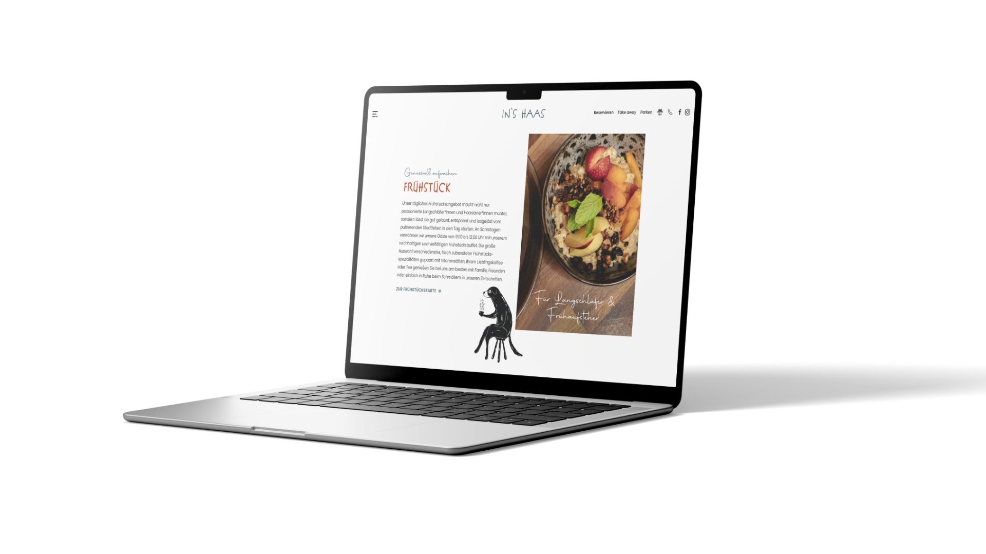 plappermaul referenz ins haas website frühstück laptop