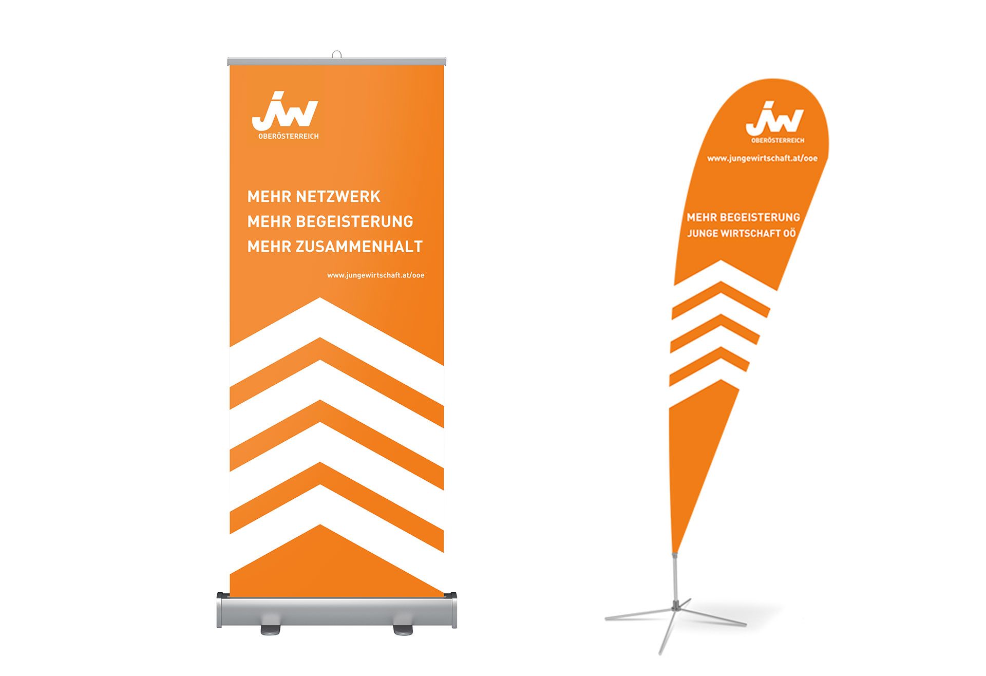 plappermaul arbeiten junge wirtschaft corporate design rollup beachflag