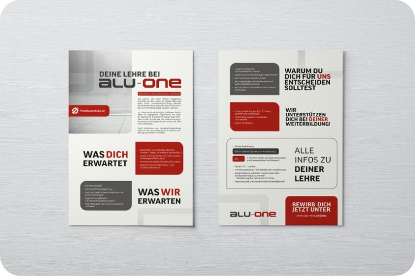 alu-one Flyer Lehre