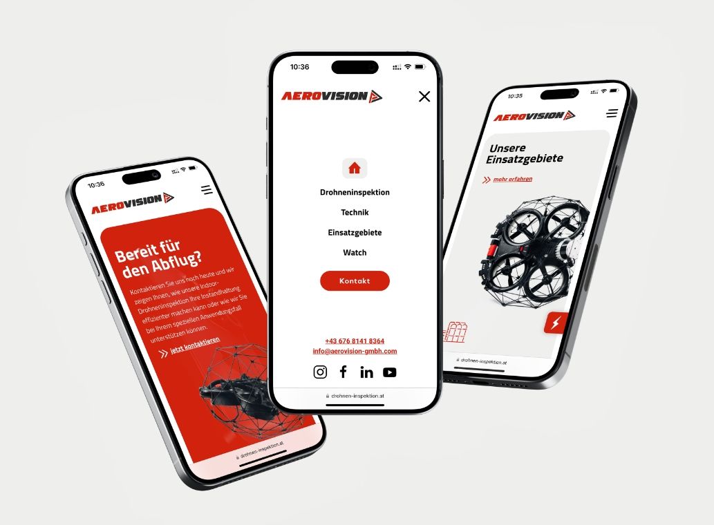 aerovision website mockup iphones