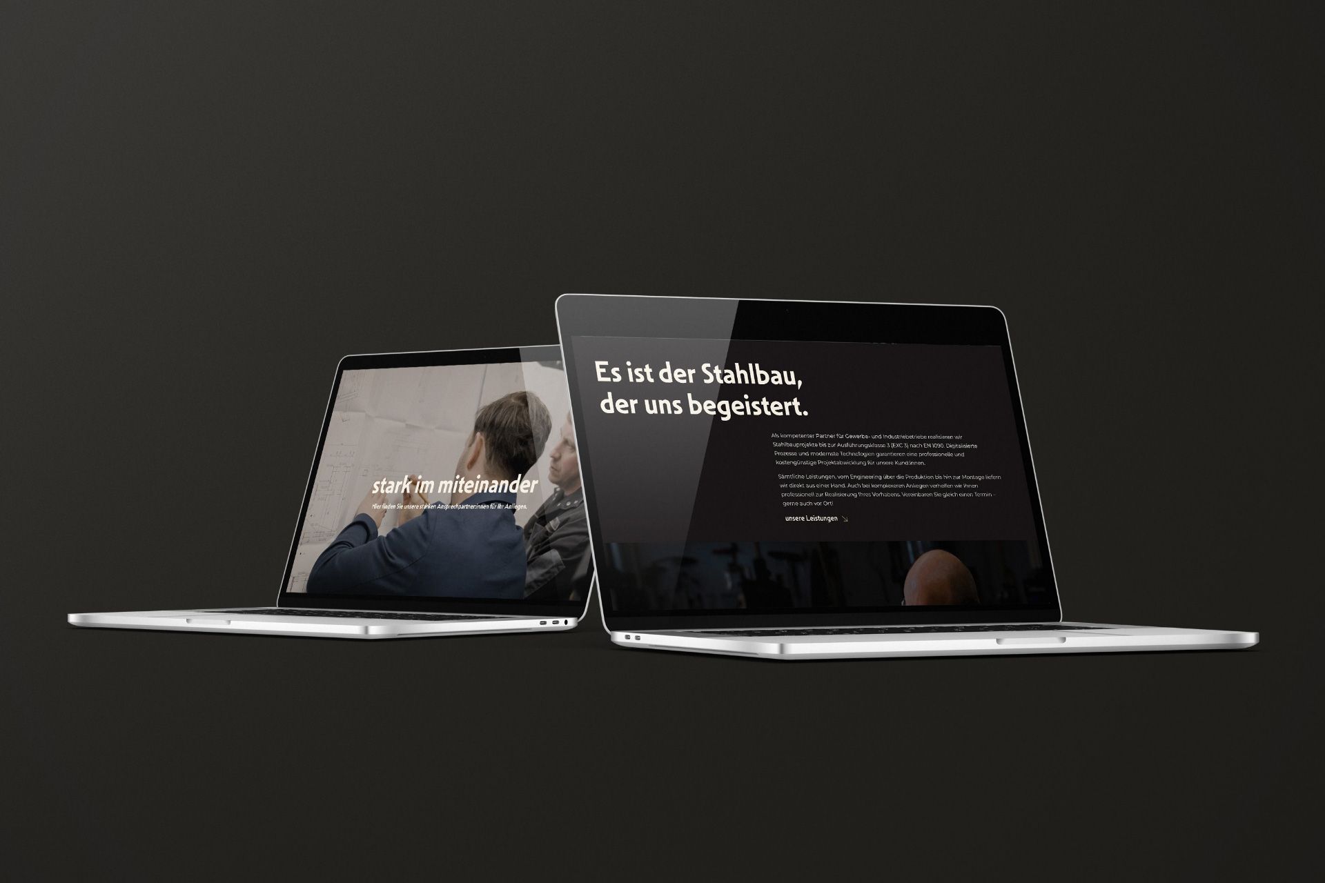 Plappermaul Referenz Hartl Metall Mockup Laptops Website