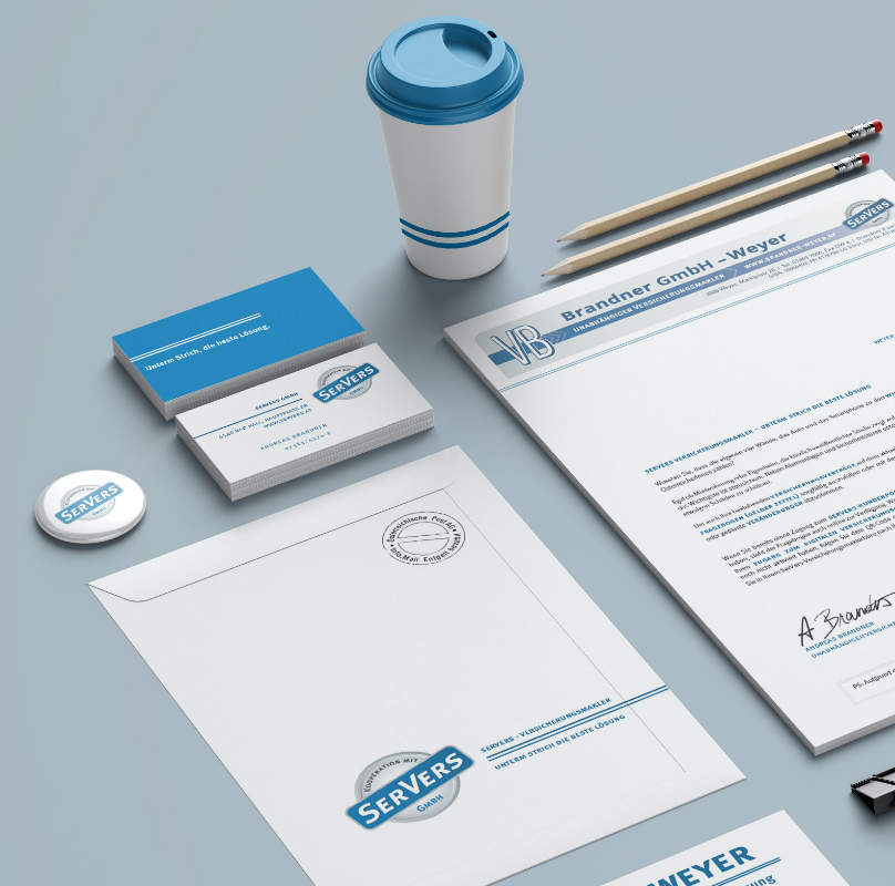 Servers Referenz Drucksorten Aussendung und Mockups