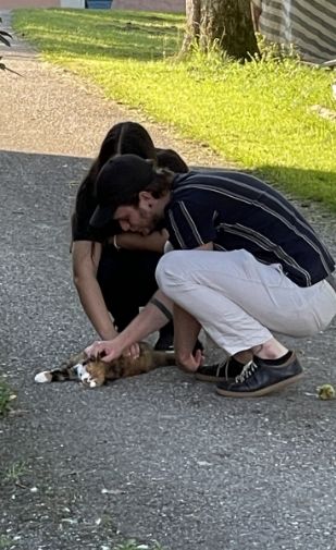 Plappermaul Karriere Teambuilding Jasmin und Gabriel mit Katze