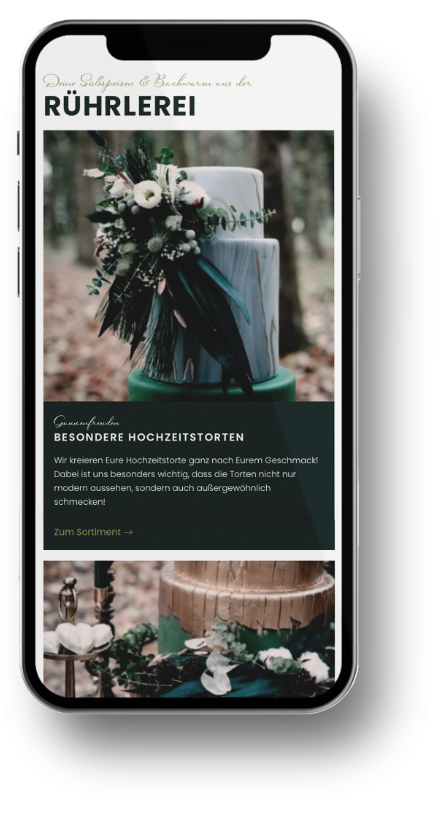 Rührlerei Referenz Website auf Handy
