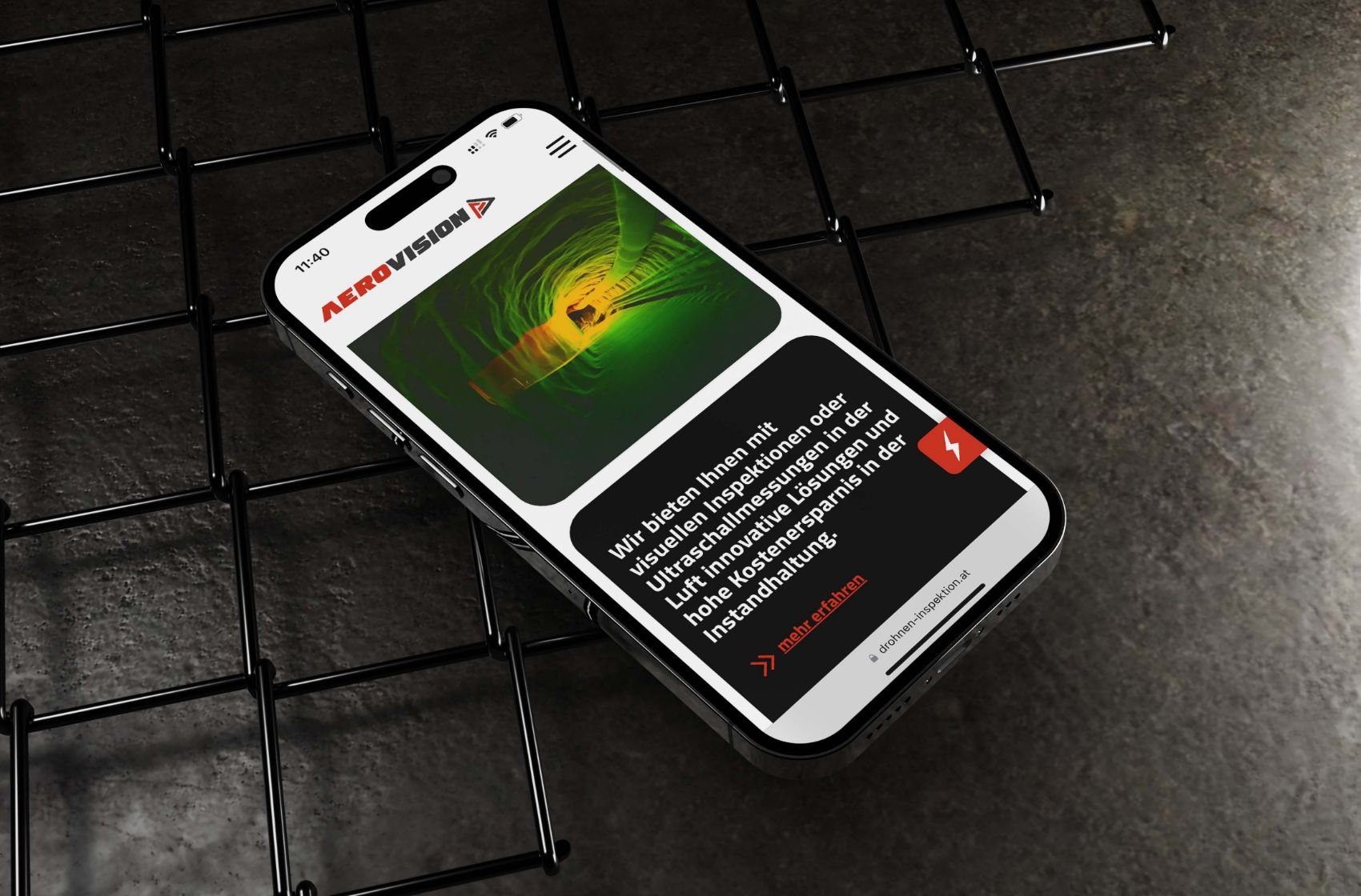 aerovision mockup website mobil
