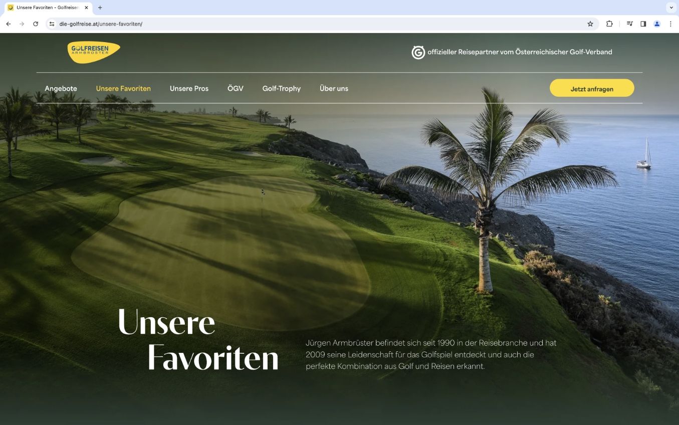 Armbrüster Golf Website Mockup